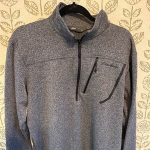 Eddie Bauer Men’s Heather Gray Half-Zip Pullover